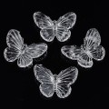 KOK192 Koraliki zawieszka MOTYL duże MOTYLKI clear przezroczyste 41mm 5szt