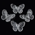 KOK192 Koraliki zawieszka MOTYL duże MOTYLKI clear przezroczyste 41mm 5szt