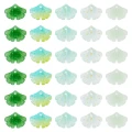 KSZ77 Koraliki szklane lampwork liść miłorząb gingko biloba miks kolor 10szt