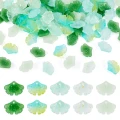 KSZ77 Koraliki szklane lampwork liść miłorząb gingko biloba miks kolor 10szt