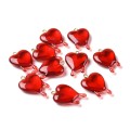 ZAW274 Zawieszki z żywicy 30mm serce serduszko krwawiące krople 2szt czerwone