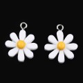 ZAW275 Zawieszki z żywicy 21mm stokrotka stokrotki daisy kwiatki 5szt białe