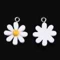 ZAW275 Zawieszki z żywicy 21mm stokrotka stokrotki daisy kwiatki 5szt białe