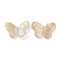 KOK195 Koraliki zawieszka MOTYL MOTYLKI kolorowe złocone złote 30mm 10szt