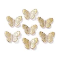 KOK195 Koraliki zawieszka MOTYL MOTYLKI kolorowe złocone złote 30mm 10szt