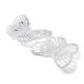 KOK196 Koraliki zawieszka MOTYL MOTYLKI metaliczne srebrzone srebrne 30mm 10szt