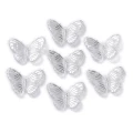 KOK196 Koraliki zawieszka MOTYL MOTYLKI metaliczne srebrzone srebrne 30mm 10szt