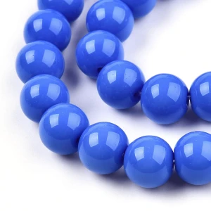 OPQ11 Koraliki szklane barwne 8mm 20szt pełny kolor niebieskie modre 