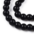 OPQ01 Koraliki szklane barwne 8mm 20szt pełny kolor czarne black