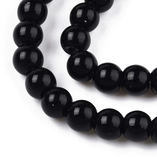 OPQ01 Koraliki szklane barwne 8mm 20szt pełny kolor czarne black