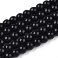 OPQ01 Koraliki szklane barwne 8mm 20szt pełny kolor czarne black