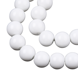 OPQ02 Koraliki szklane barwne 8mm 20szt pełny kolor białe czyste