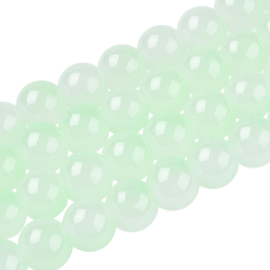 OP11 Koraliki szklane opalizujące pastelowe Opallo 8mm 20szt seledynowe 