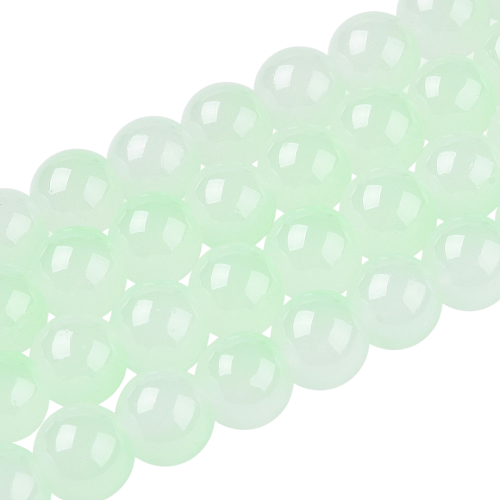 OP11 Koraliki szklane opalizujące pastelowe Opallo 8mm 20szt seledynowe