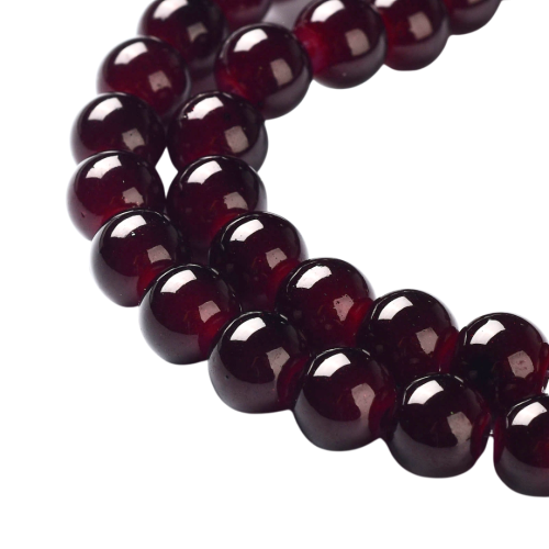 OP13 Koraliki szklane opalizujące pastelowe Opallo 8mm 20szt ciemny brąz