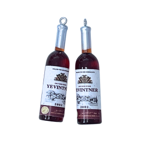 ZAW279 Zawieszki z żywicy duże 53mm butelka butelki imitacja WINO 2szt