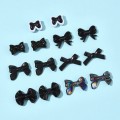 KOK197 Koraliki akrylowe KOKARDKA kokardki MIX wzorów zestaw 7szt czarne