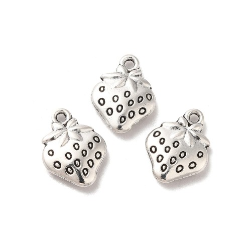 ZAW283 Zawieszka metalowa truskawki truskawka owoc boho vintage 5szt