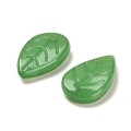 KLI24 Koraliki zawieszki akrylowe listeczki LISTKI zielone mleczne 10szt