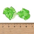 KLI25 Koraliki zawieszki akrylowe listeczki LISTKI zielone przezroczyste10szt