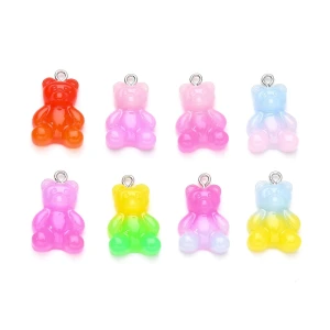 ZAW284 Zawieszki miś misie miśki żelowe duże do bransoletek MIX 5szt