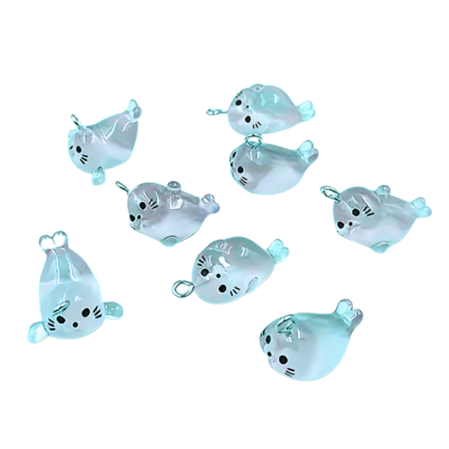 ZAW287 Zawieszki foka foczka foki mors żelowe świecą w nocy MIX 4szt