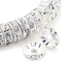 PC1 Przekładki koraliki z cyrkoniami 8mm kółko cyrkonie szklane crystal 20szt