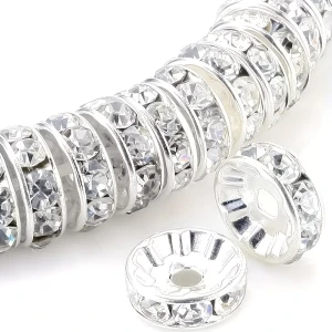 PC1 Przekładki koraliki z cyrkoniami 8mm kółko cyrkonie szklane crystal  20szt