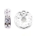 PC1 Przekładki koraliki z cyrkoniami 8mm kółko cyrkonie szklane crystal 20szt