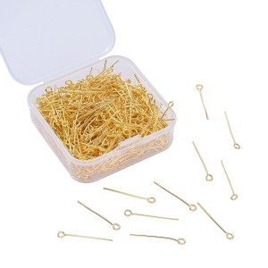 I29 Igły jubilerskie szpilki haczyki 24mm BOX 450szt w pudełku złote