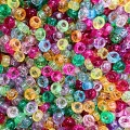 KOP144 Koraliki kandi oponki MINI akryl 6mm z brokatem pony bead 100szt