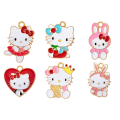ZAW290 Zawieszki metalowe Hello Kitty kotek do bransoletek 6szt