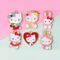 ZAW290 Zawieszki metalowe Hello Kitty kotek do bransoletek 6szt