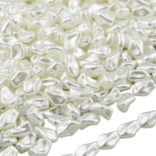 PER37 Koraliki akrylowe perłowe 10mm bryłka nuggets barokowe 20szt