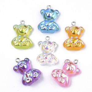 ZAW294 Zawieszki miś misie miśki żelowe duże do bransoletek MIX 5szt