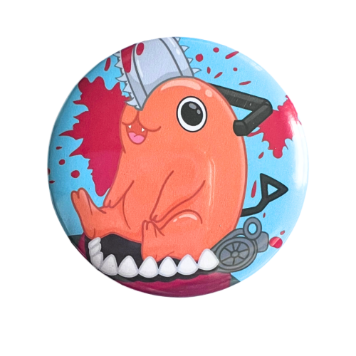 PRZ102 Przypinka button badzik Pochita z serii Chainsaw Man 58mm L
