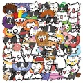 W252 Naklejki STICKER WLEPY PRZEZROCZYSTE koty kotki Basiilleaf cat do żywicy 54szt