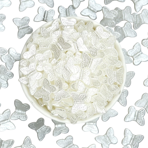 PER31 Koraliki akrylowe perłowe motylki motyl motyle 14mm kremowe coquette 10szt