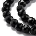 KN73 TURMALIN czarny z Brazylii koraliki fasetowane 2,7-3mm 20szt ochrona kamień