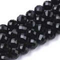 KN74 TURMALIN czarny z Brazylii koraliki fasetowane 4-4,5mm 10szt ochrona kamień