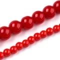 OPQ104 Koraliki szklane barwne 10mm 10szt pełny kolor czerwone korale