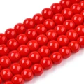 OPQ104 Koraliki szklane barwne 10mm 10szt pełny kolor czerwone korale