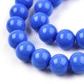 OPQ111 Koraliki szklane barwne 10mm 10szt pełny kolor niebieskie kobalt