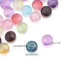 KSZ84 Koraliki szklane opalizujące spirala wir lollipop lizak 5szt różowe