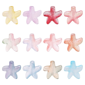 KSZ85 Koraliki szklane rozgwiazda rozgwiazdy miks kolorów 5szt