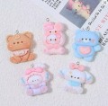 ZAW298 Zawieszka żywica jellycat miś królik zwierzątka cute miks 5szt