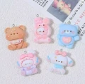 ZAW298 Zawieszka żywica jellycat miś królik zwierzątka cute miks 5szt