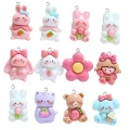 ZAW299 Zawieszka żywica jellycat miś królik zwierzątka cute miks 5szt