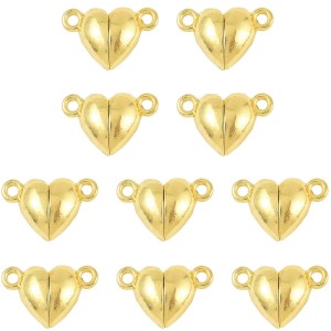 ZM3 Zestaw półfabrykatów elementów SERDUSZKA zapięcia magnetyczne 5szt złote