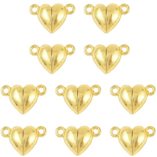ZM3 Zestaw półfabrykatów elementów SERDUSZKA zapięcia magnetyczne 5szt złote